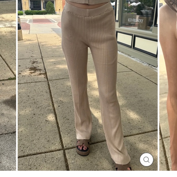 Women's Cream Ribbed Set - Picture 2 of 3